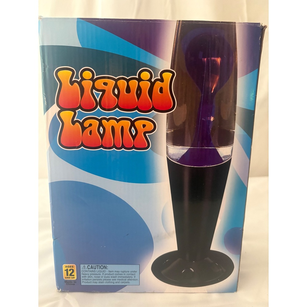 Rinco 18 Inch Blue Liquid Lamp Motion Light Purple Wax Black Base EL-ROCLB
